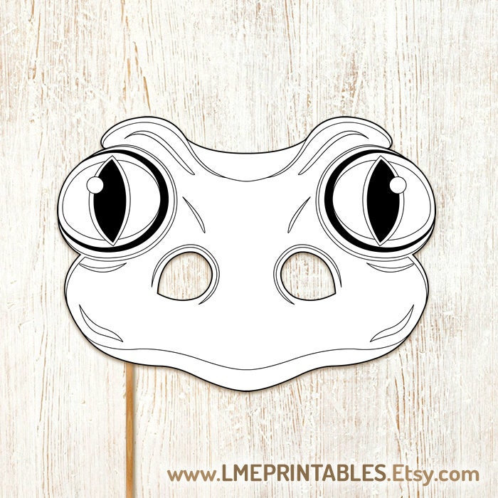 Frog Coloring Mask DIY Printable Halloween Costume Toad Amphibian Funny ...
