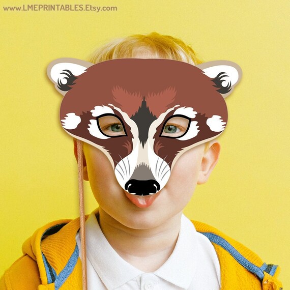 Coati Mask Printable Halloween Costume American Animal Masks Etsy España