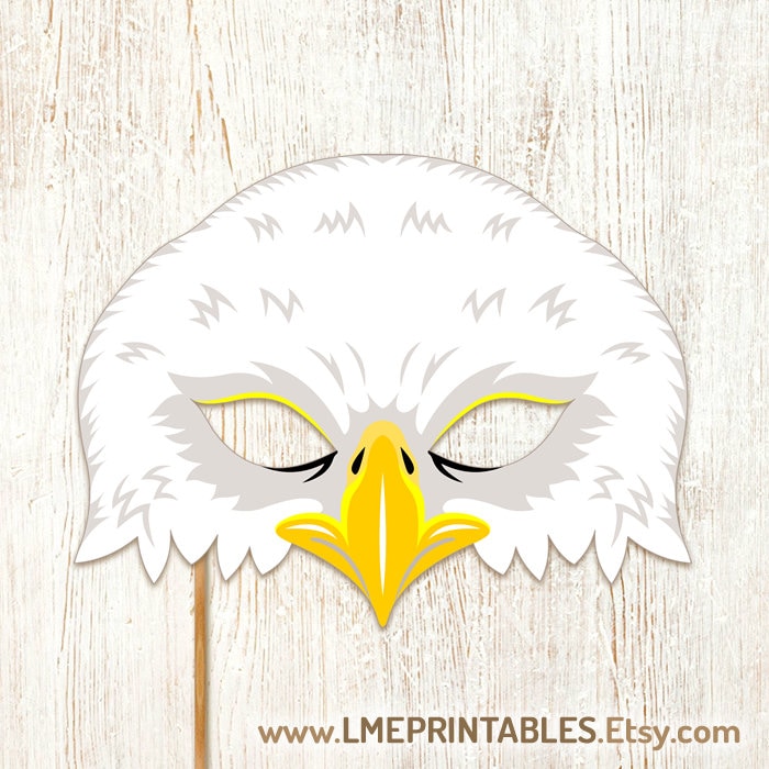 Bald Eagle Mask Printable Halloween Falcon Paper Costume Animal ...