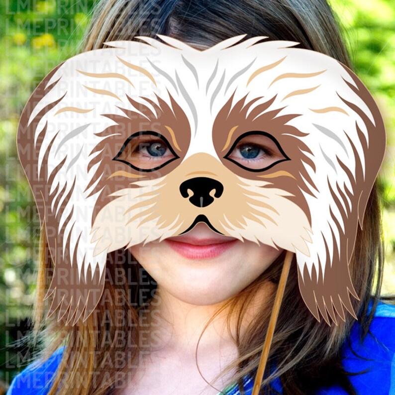Shih Tzu Dog Mask Printable Toy Puppy Chrysanthemum Lhasa Apso Etsy