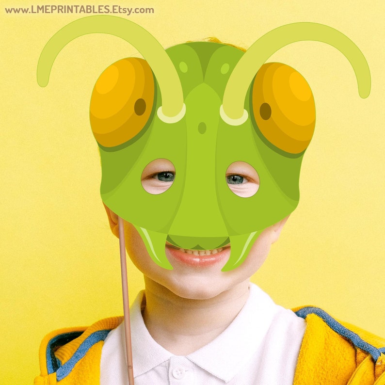 Grasshopper Mask Printable Insect Costume Bug Halloween Paper Craft ...