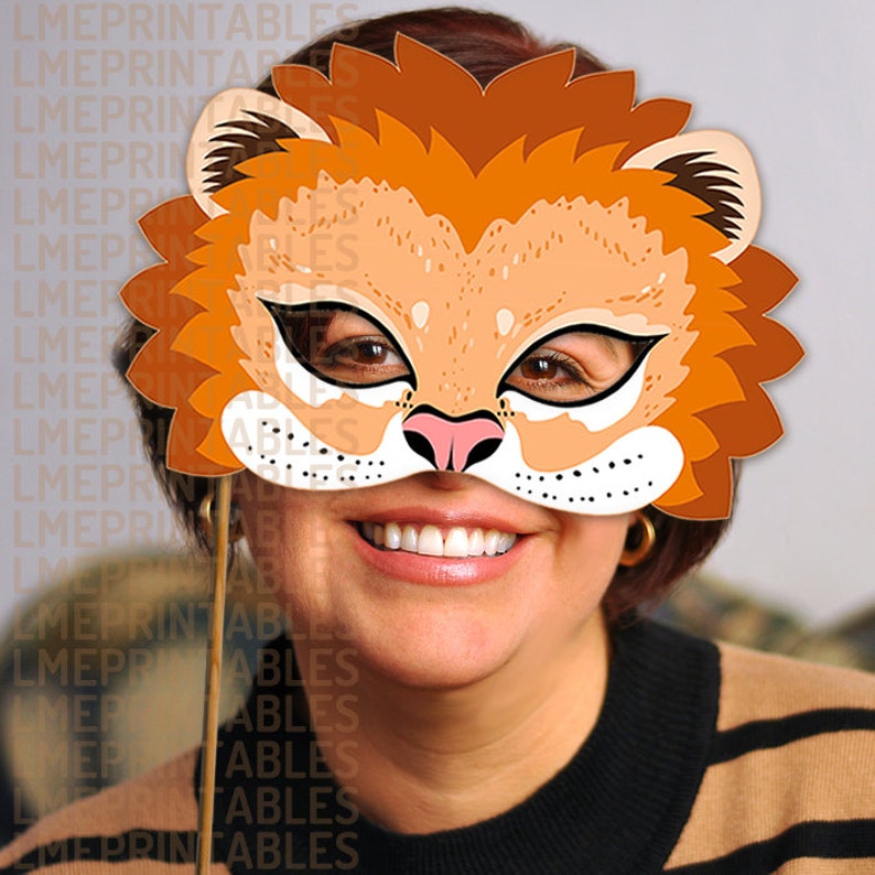 Lion Mask Printable Animal Masks Childrens Party PDF Halloween | Etsy
