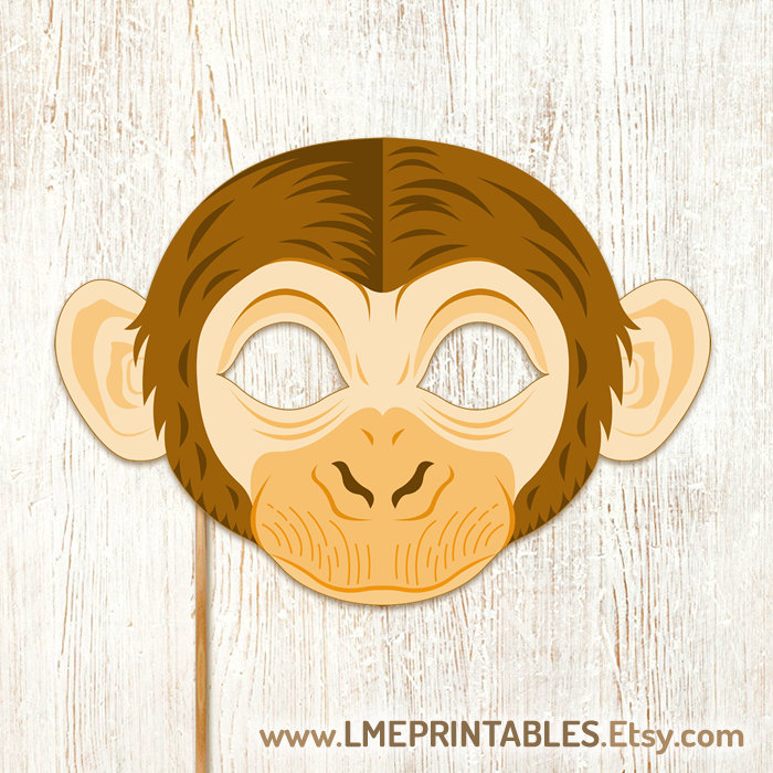 マスク モンキー 印刷可能 チンパンジー 動物コスチューム ハロウィン