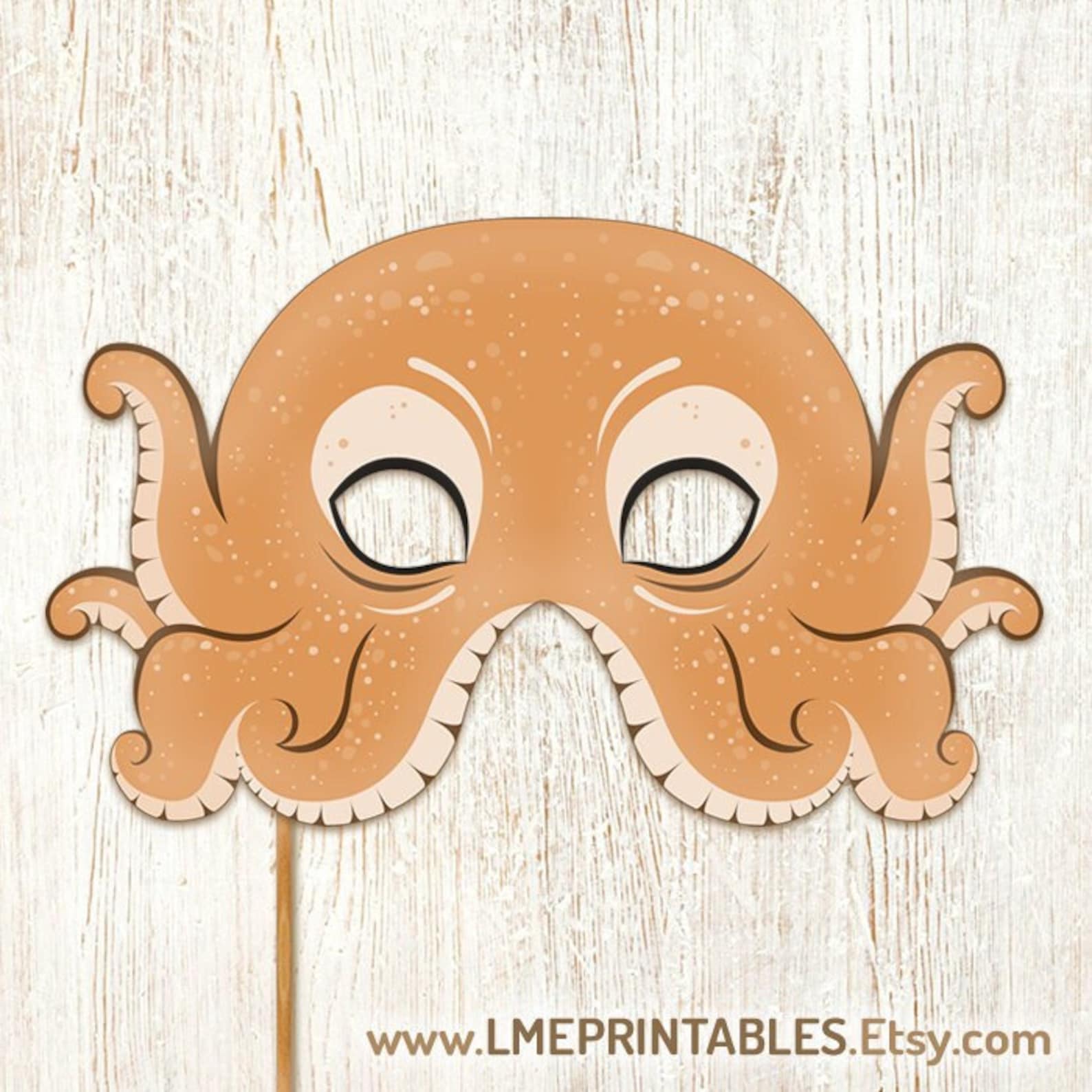Octopus Printable Mask Halloween Costume Sea Animals Masks Etsy UK