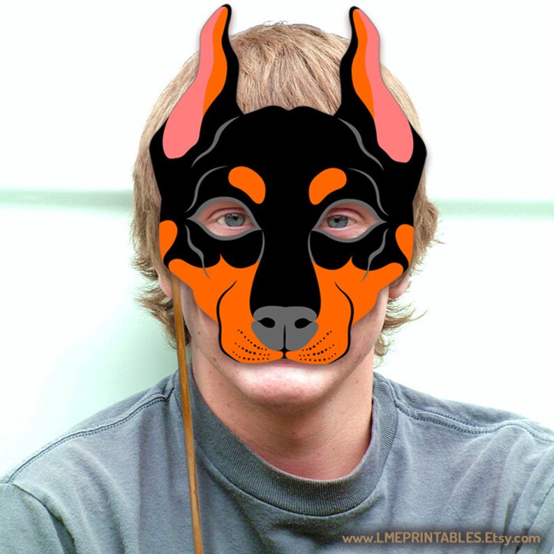 Doberman Dog Mask Printable Masks Pet Costume Pinscher Dog - Etsy