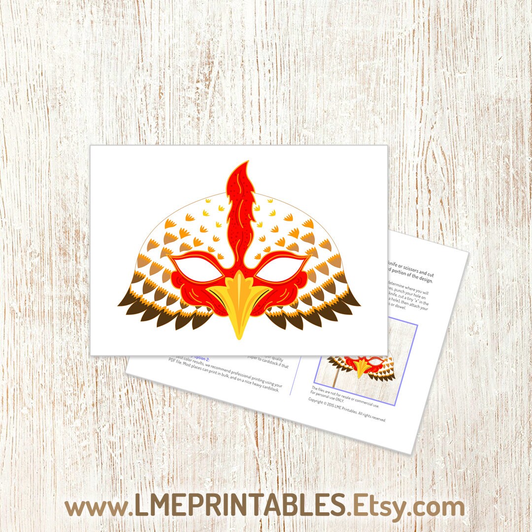 Chicken Mask Printable Halloween Costume Farm Animals Kid Adult Party Easter Bird Paper ...