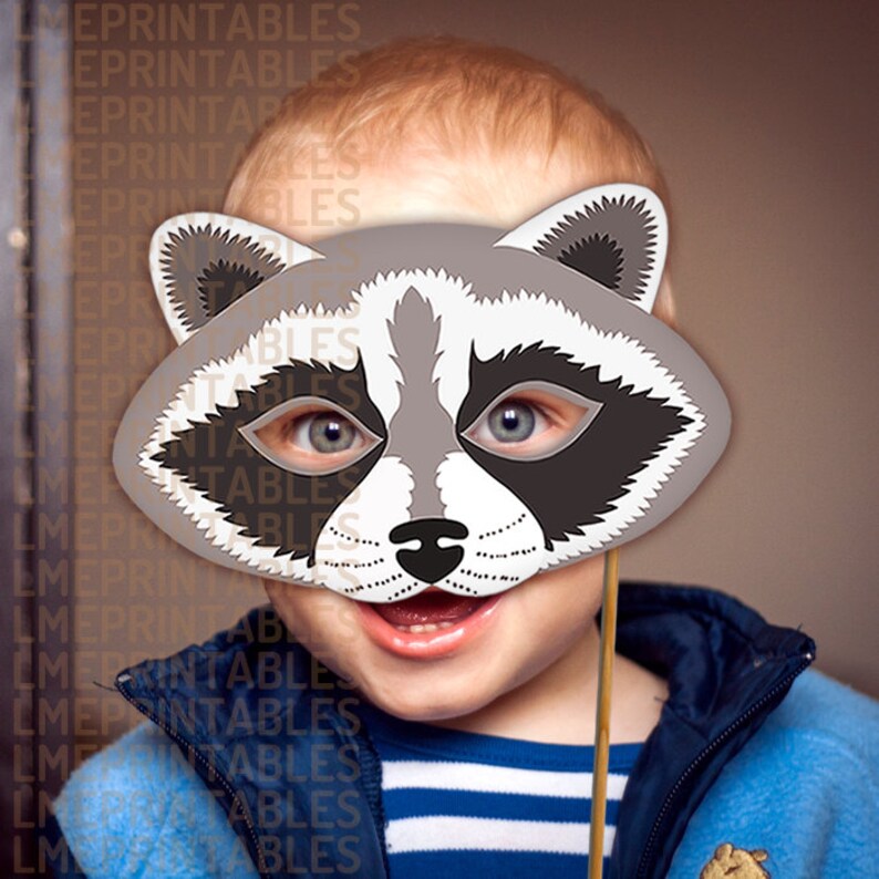 Raccoon Mask Printable Animal Masks Woodland Animals Childrens | Etsy