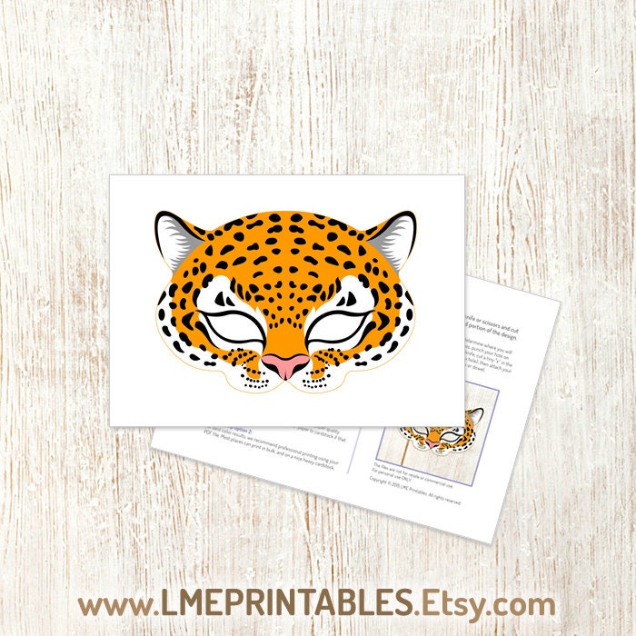 Jaguar Mask Printable Leopard Animal Carnival Halloween Costume ...