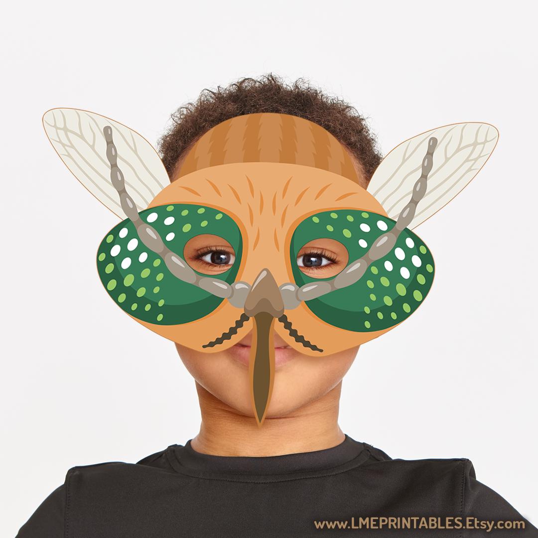 Mosquito Mask Printable Costume Halloween Insect Bug Fly Craft Aedes ...
