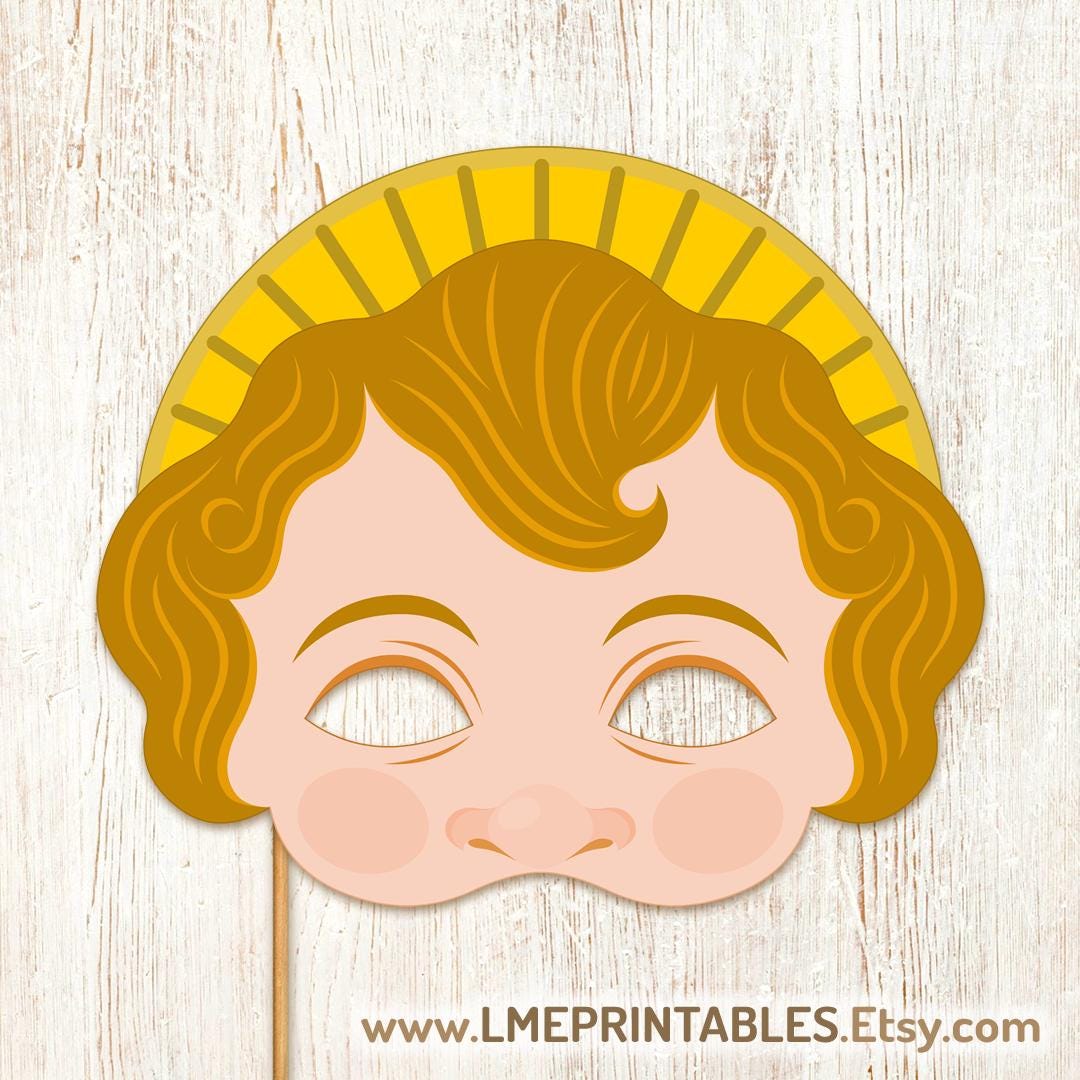 Jesus Christ Child Mask Printable Nativity Scene Costume Christmas ...