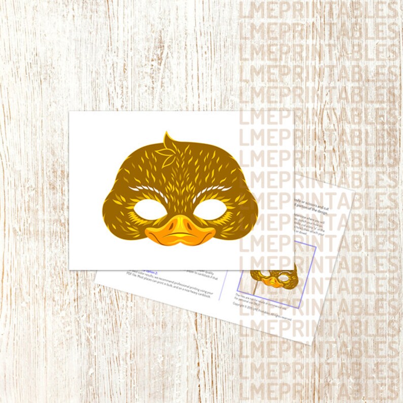 Duck Mask Printable Easter Duckling Bird Animal Masks Paper | Etsy