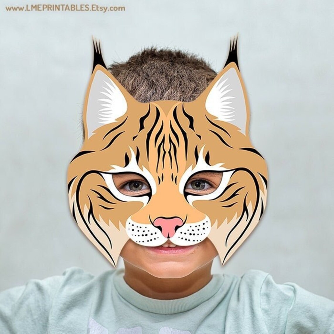 Lynx Mask Printable Animal Masks Childrens PDF Carnival Etsy