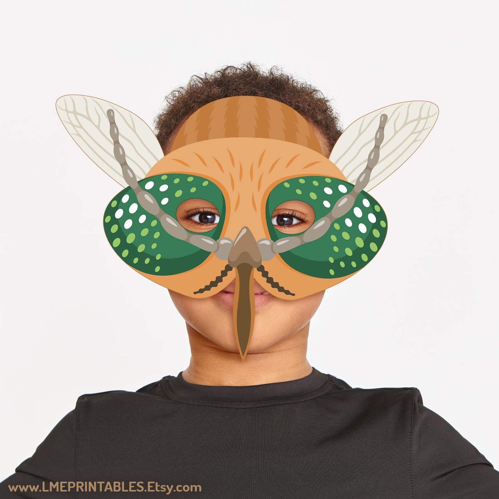 Insect Mask Face Mosquito Mask Printable Costume Insect Bug Fly Kid Adult School ...