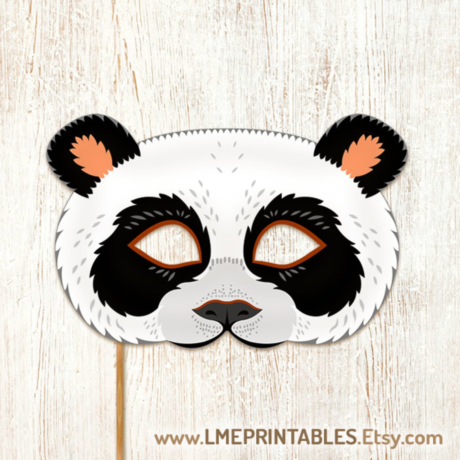 Panda Bear Printable Mask Bears Woodland DIY Asian Animal | Etsy