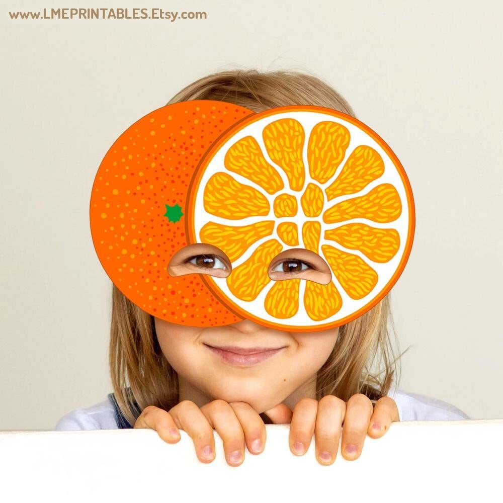 Orange Fruit Mask Printable Activity School Citrus Costume Carnival ...