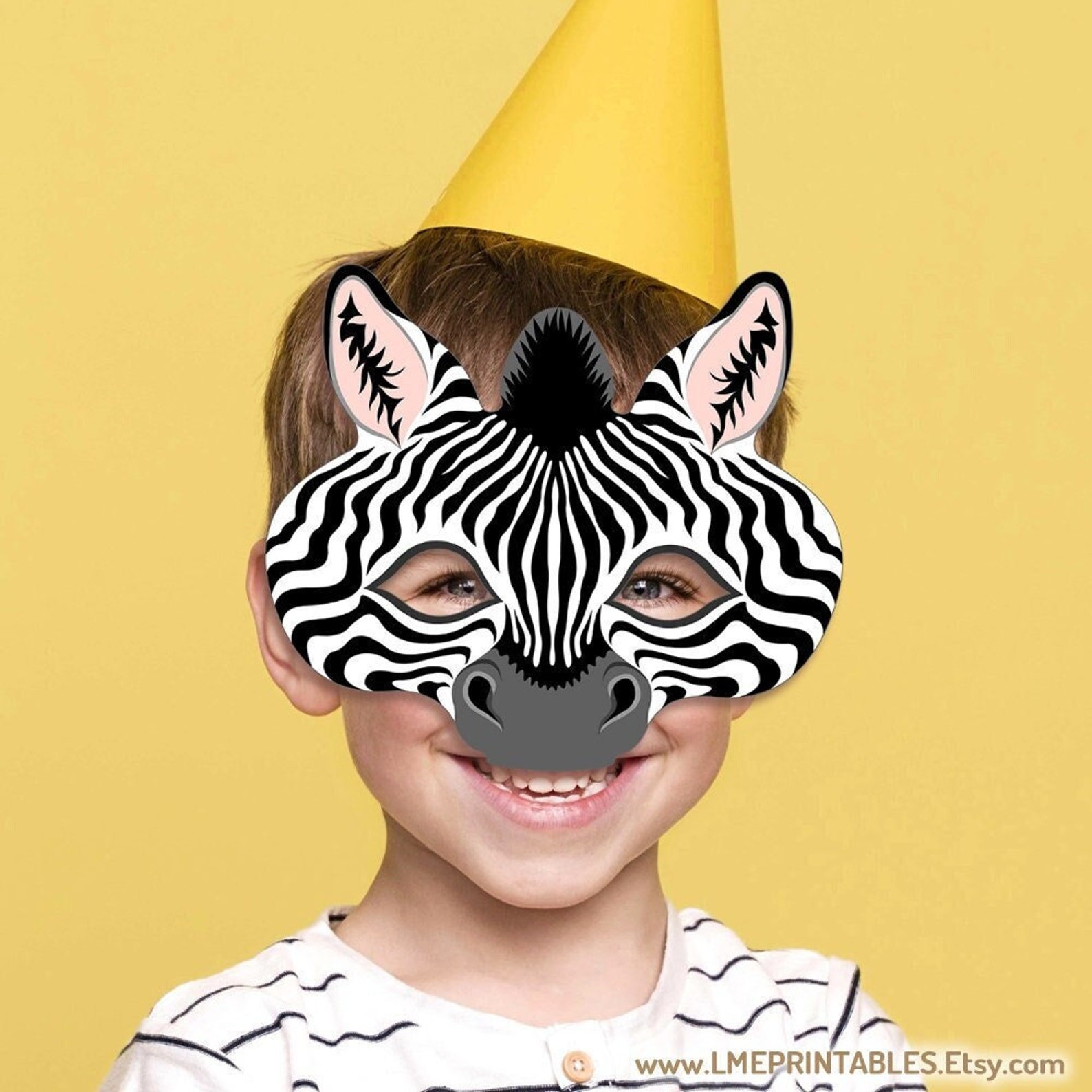 Zebra Mask Printable Animal Halloween Costume Party Favor Safari Jungle ...