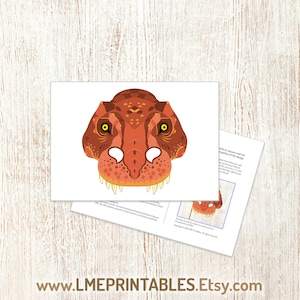 T-rex Mask Printable Dinosaur Halloween Dragon Year Costume Animal ...