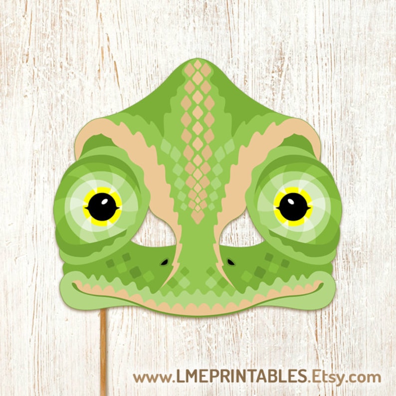 Chameleon Printable Mask DIY Halloween Costume Reptile Lizard DIY Paper ...