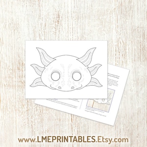 Axolotl Coloring Mask Printable Halloween Costume Colouring Activity ...