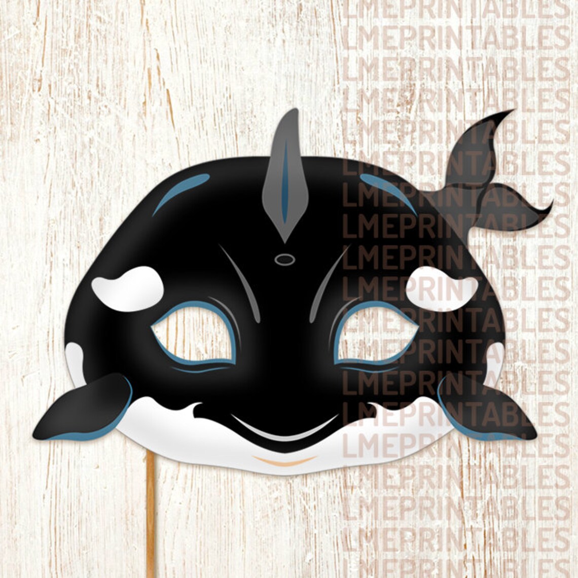 Orca Printable Mask Cetacean Pool Party Beach Sea Animals | Etsy
