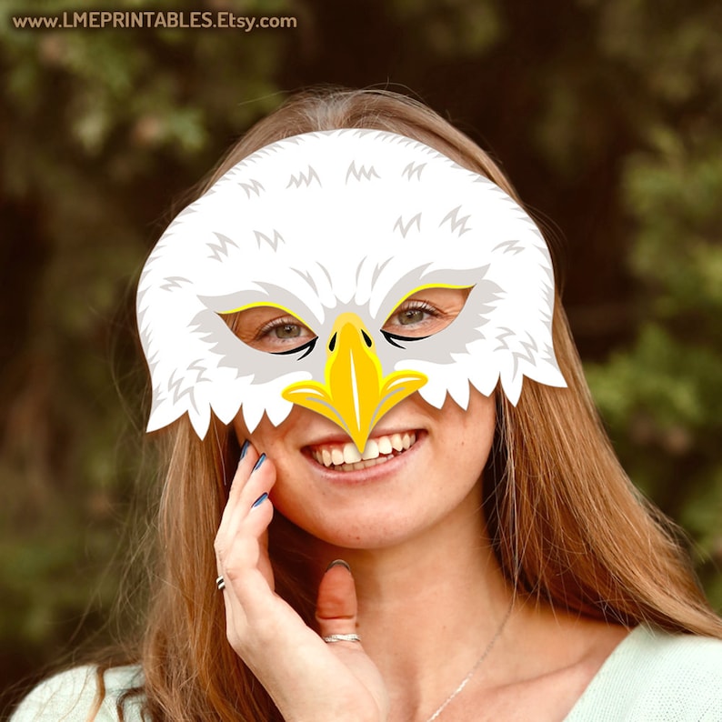 Bald Eagle Mask Printable Halloween Falcon Paper Costume Animal ...