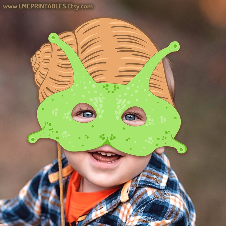 Snail Printable Mask Halloween Costume Animals Shell Masks Etsy