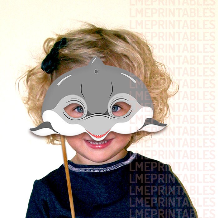 Dolphin Printable Mask Cetacean Pool Party Beach Sea Animals | Etsy
