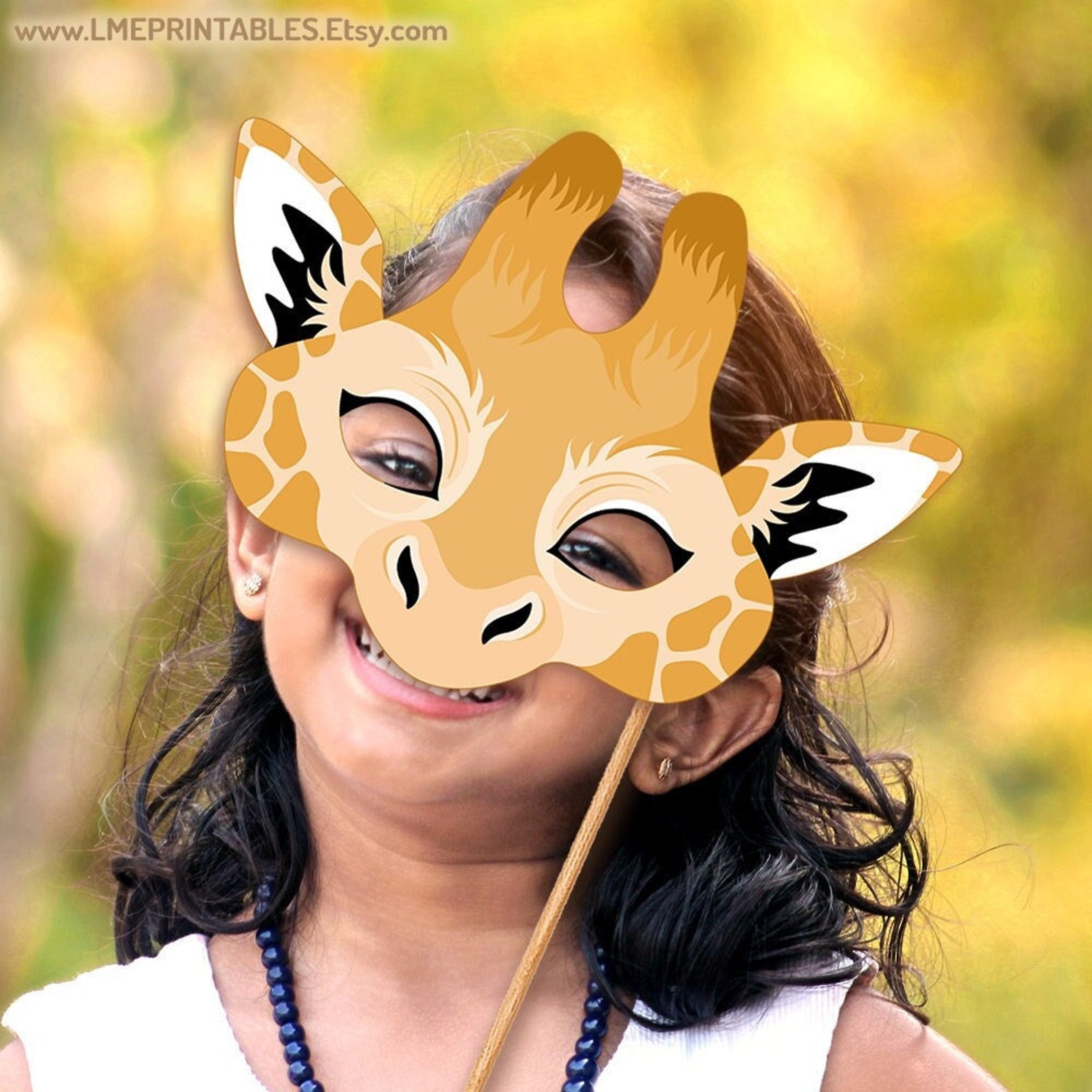 Giraffe Printable Mask Halloween Costume DIY Safari Jungle Etsy