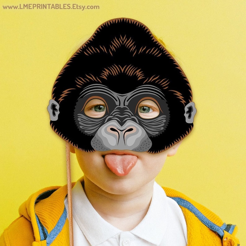 Gorilla Mask Printable Animal Monkey Johnny Sing PDF King Kong - Etsy