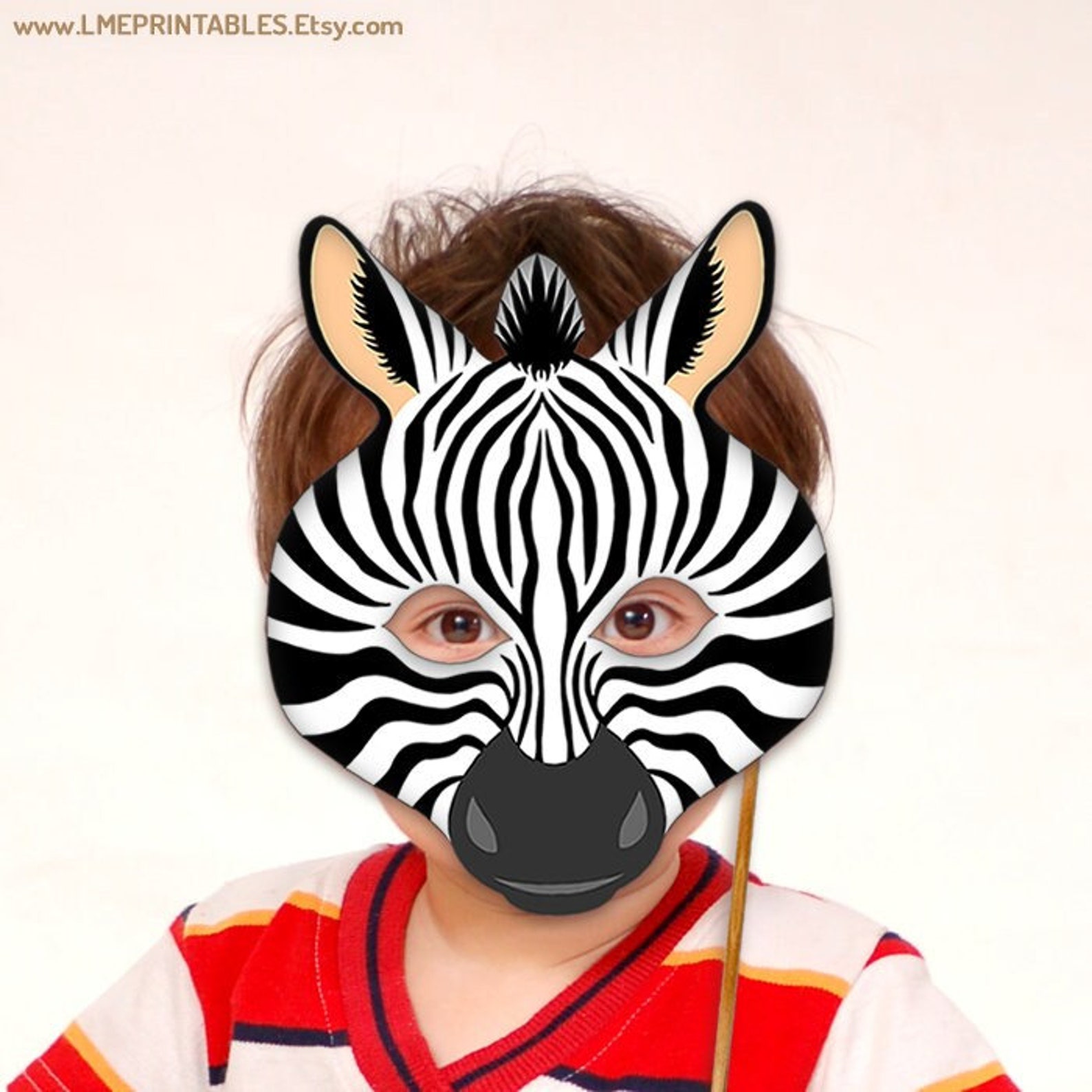 Zebra Mask Printable Safari Jungle Animals Masks Halloween Etsy