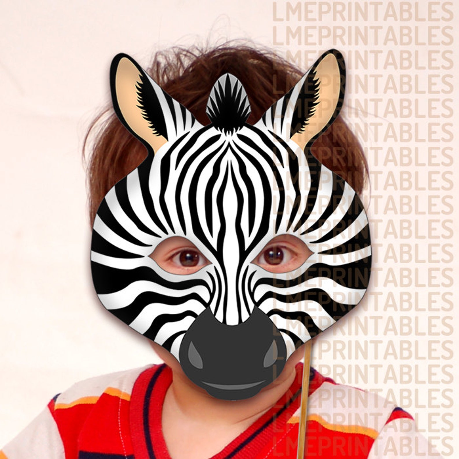 Zebra Printable Mask DIY Safari Jungle Black Animals Masks Etsy
