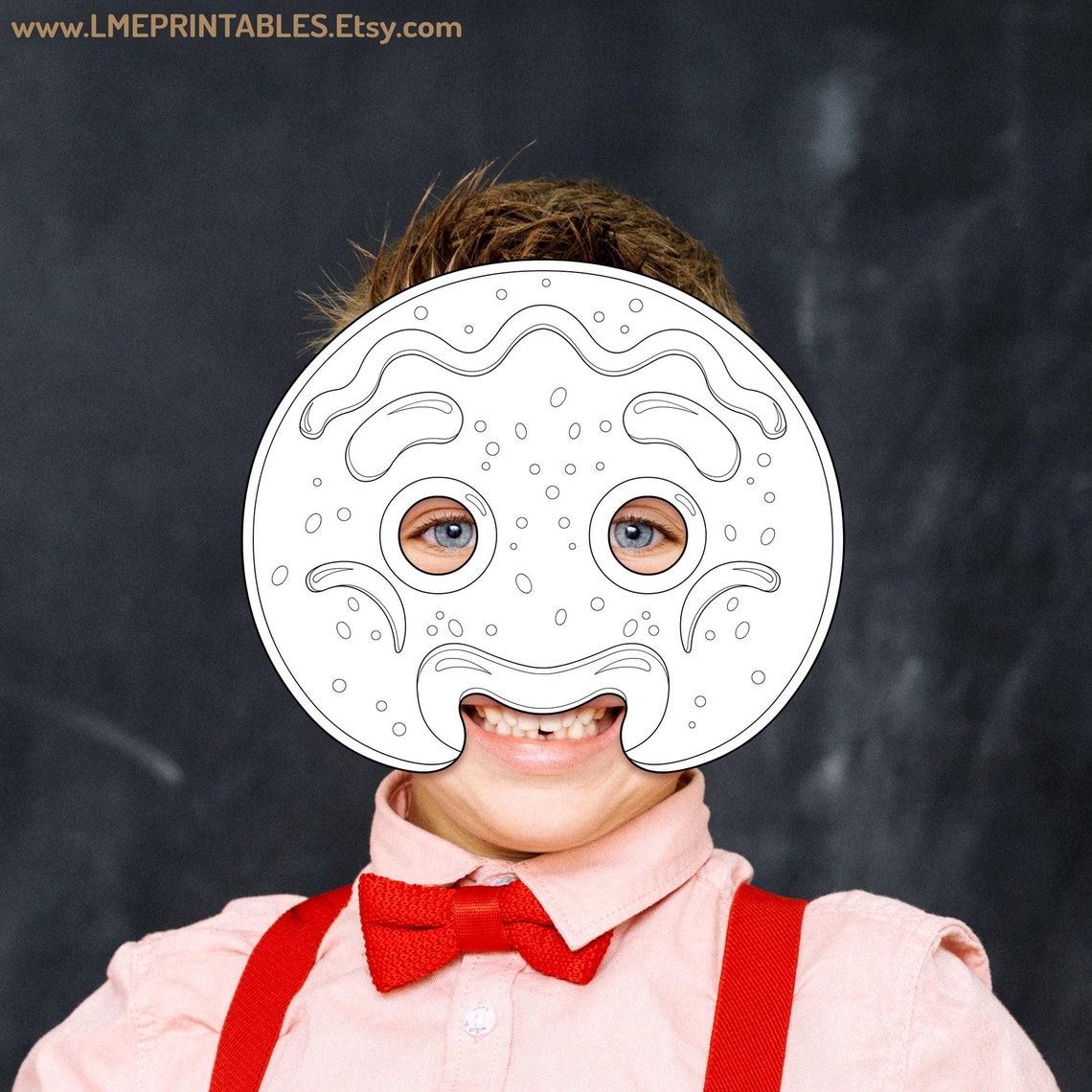 Gingerbread Man Coloring Mask Printable Christmas Cookie Costume Party ...