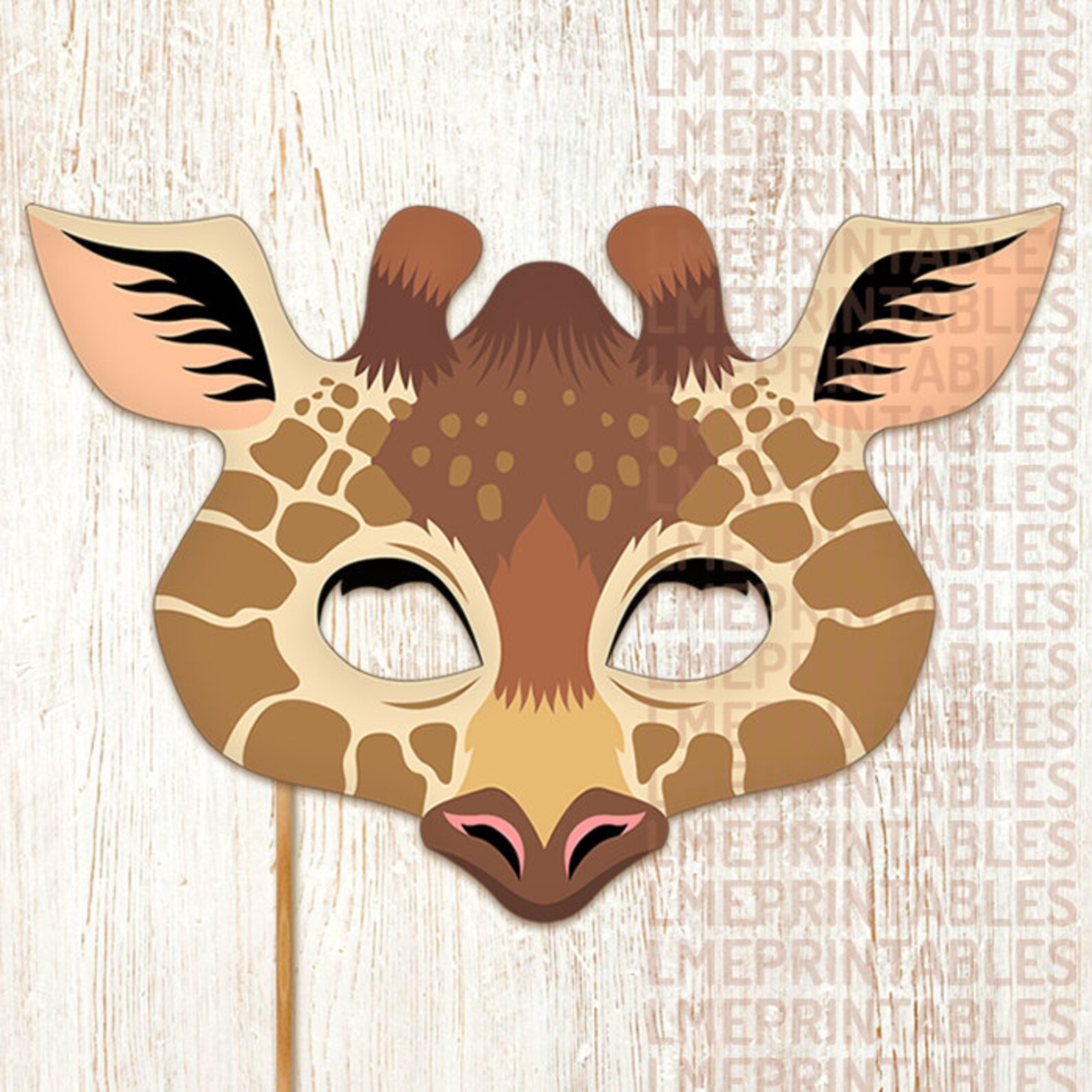 Giraffe Printable Mask DIY Safari Jungle Animals Masks | Etsy
