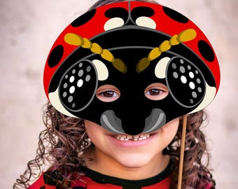 Balinco Máscara De Mariquita Roja Con Lunares Negros – Talla Única Elástica – Ideal Para Halloween, Carnaval Y Fiestas Temáticas