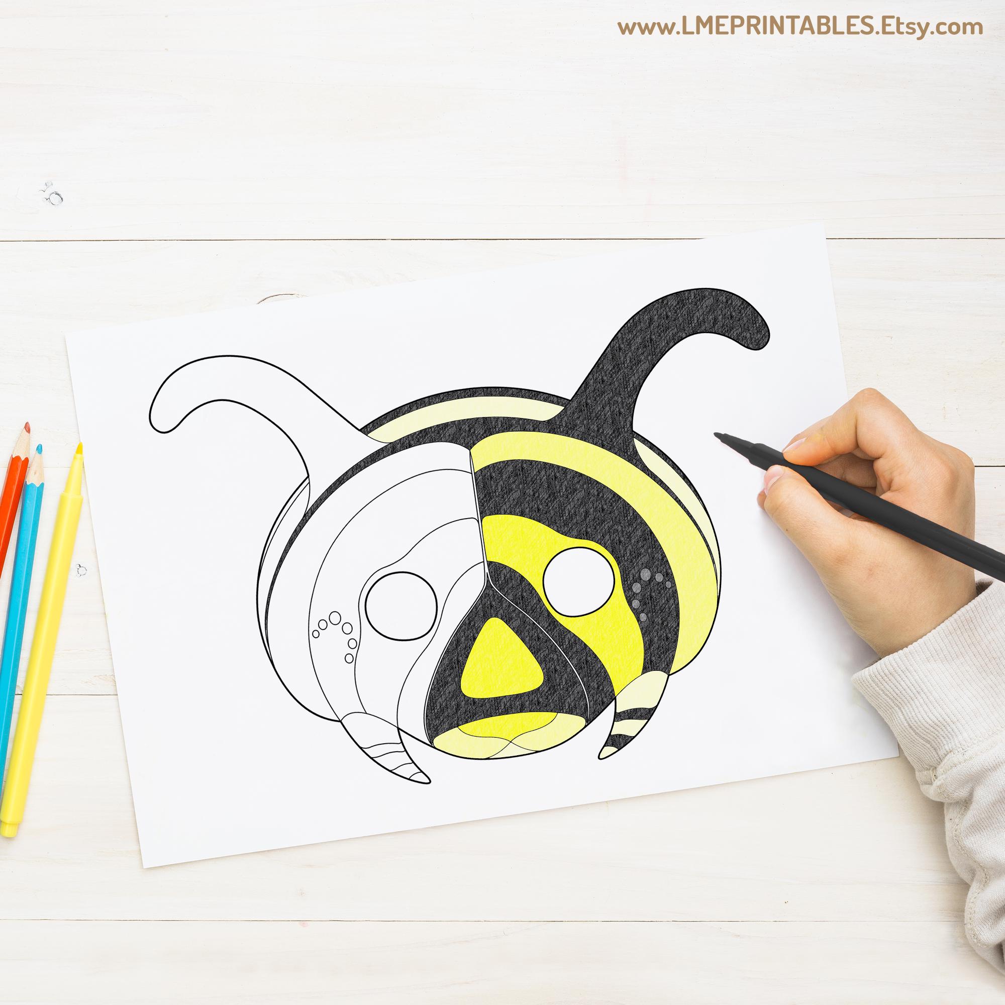 Caterpillar Coloring Mask Printable Insect Costume Bug Animal Larva ...