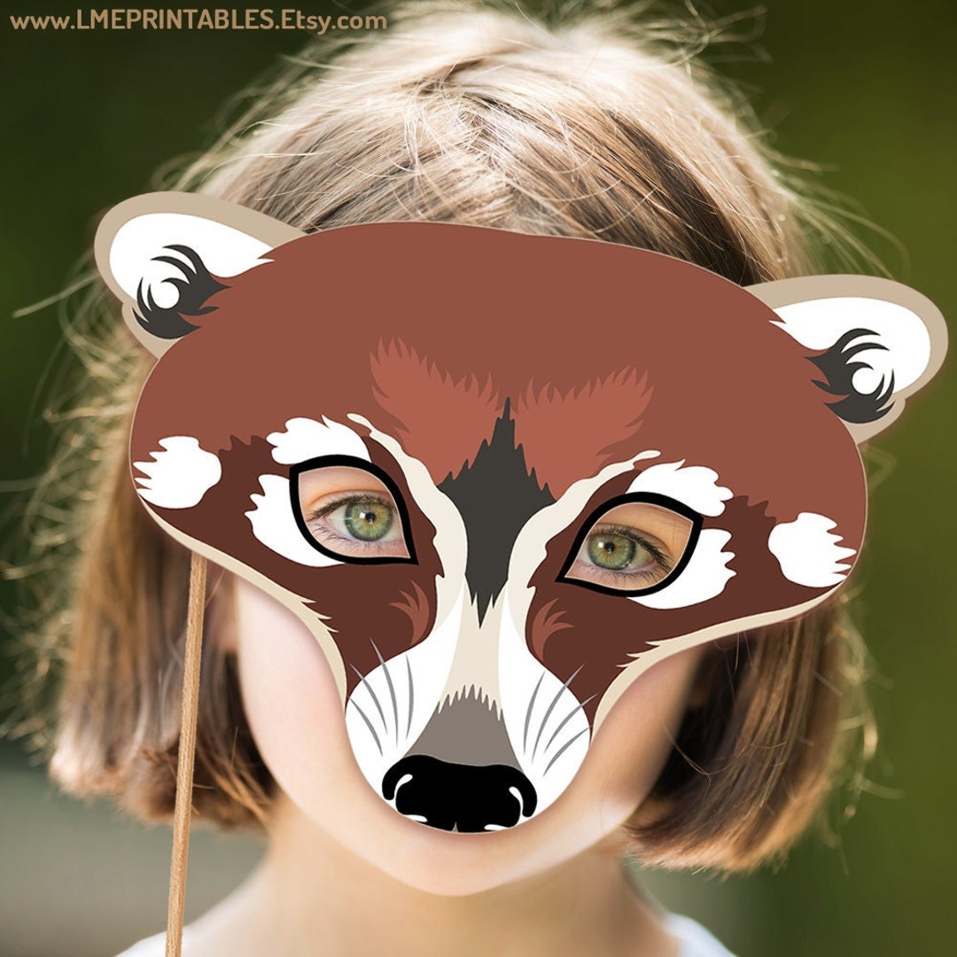 Coati Mask Printable Halloween Costume American Animal Masks Etsy