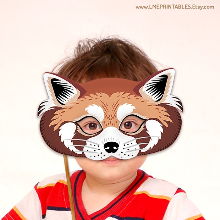 Red Panda Mask Printable Halloween Costume Asian Animals Masks | Etsy
