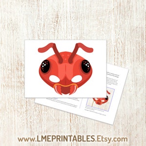 Ant Mask Printable Costume Red Insect Bug Craft Halloween Activity ...