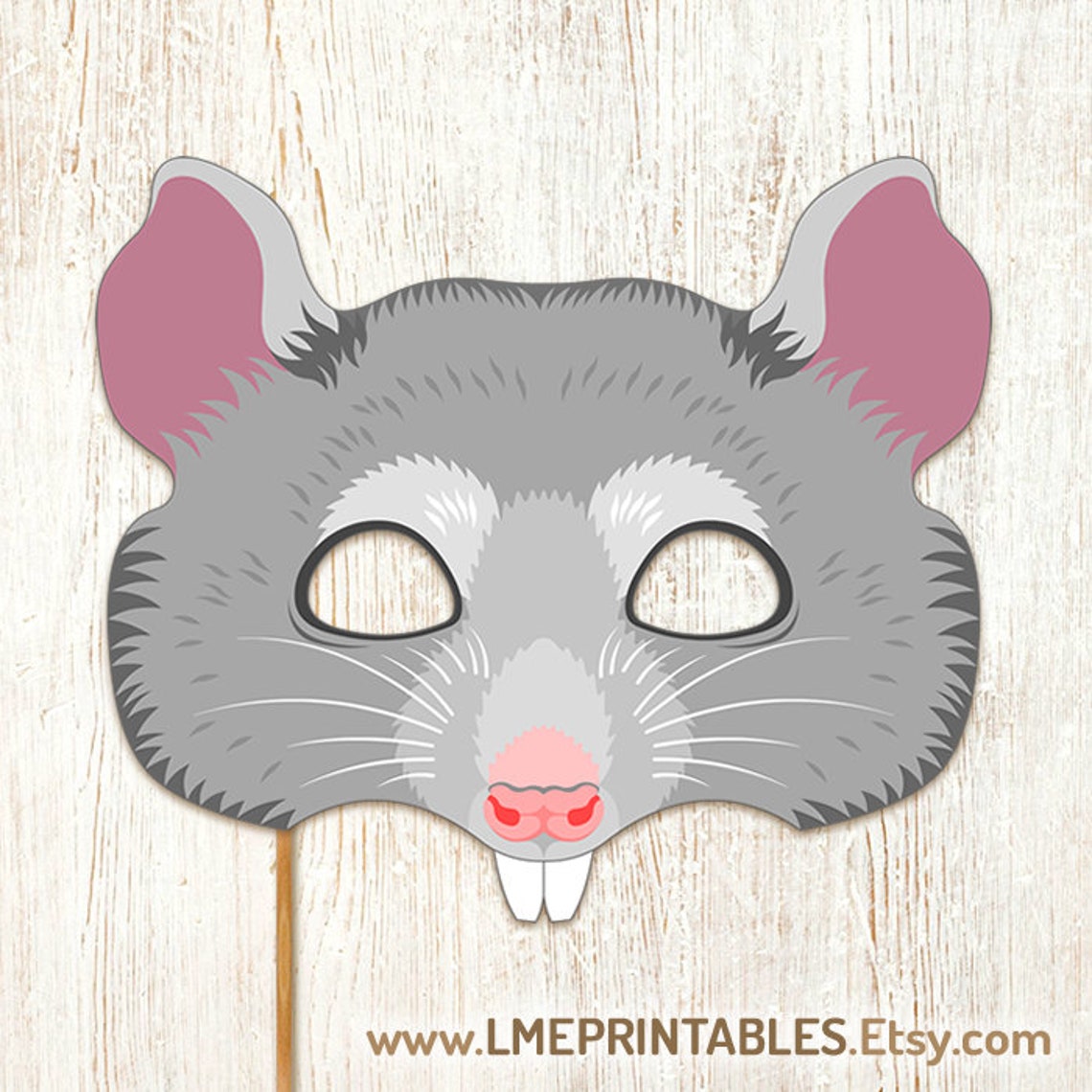 Rat Mask Printable Halloween Costume Animal Mouse Masks Sewer - Etsy