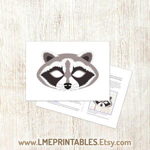 Raccoon Mask Printable Halloween Costume Animal Masks Woodland - Etsy