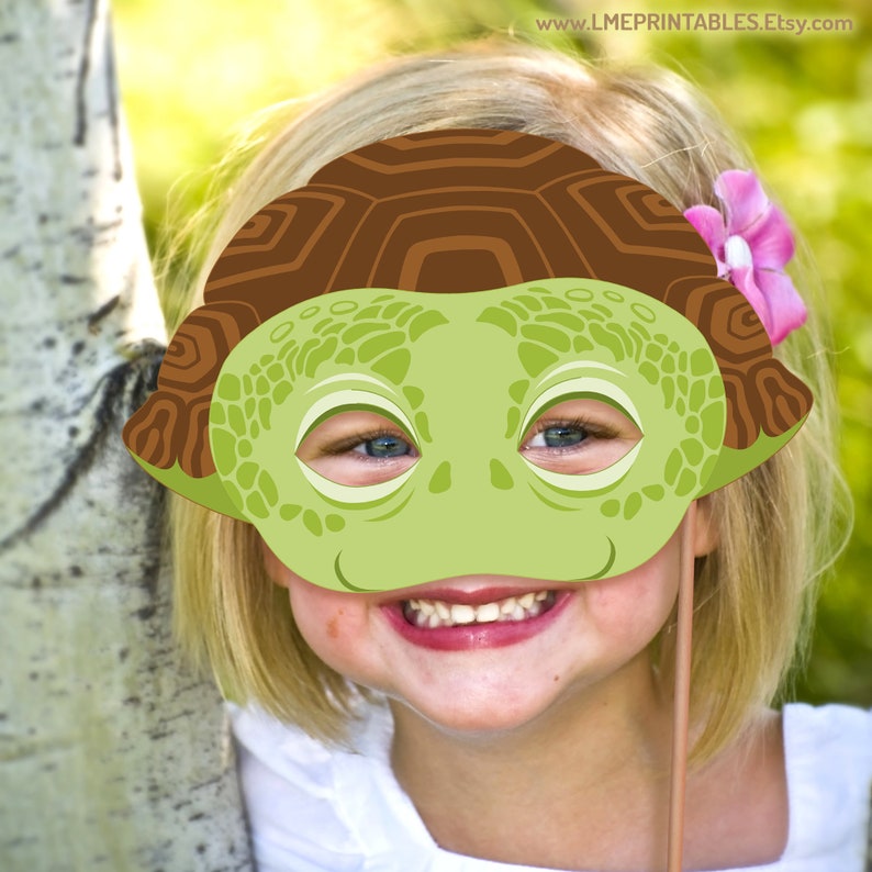 Tortoise Printable Mask Halloween Costume Animal Party Garden Turtle ...