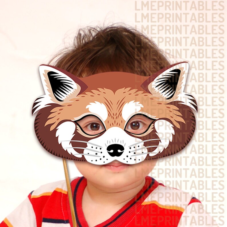 Red Panda Printable Mask DIY Animals Masks Firefox Party