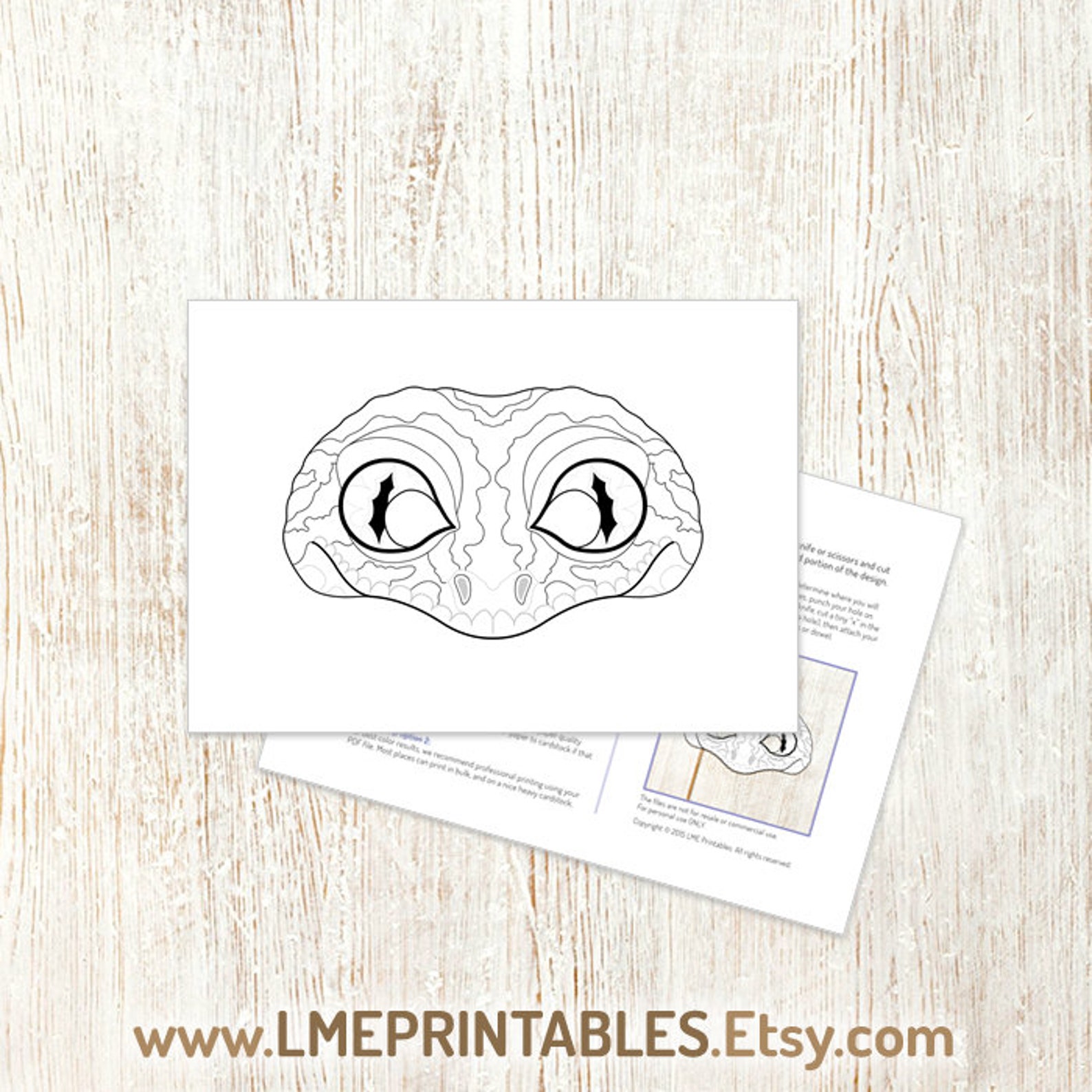 Gecko Coloring Mask DIY Printable Halloween Costume Reptile Lizard ...