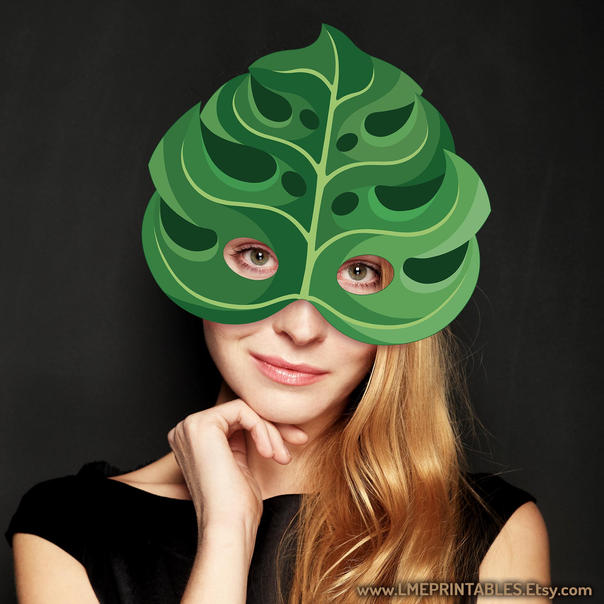 Monstera Blatt Maske druckbare Kostm Kind Erwachsene Regenwald Pflanze  Dschungel Amazonas Sommer Pool Geschenk Halloween Maskerade Karneval - Etsy  sterreich