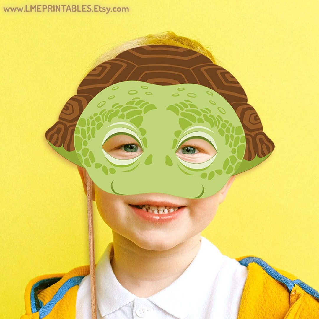 Tortoise Printable Mask Turtle Halloween Costume Animal Etsy