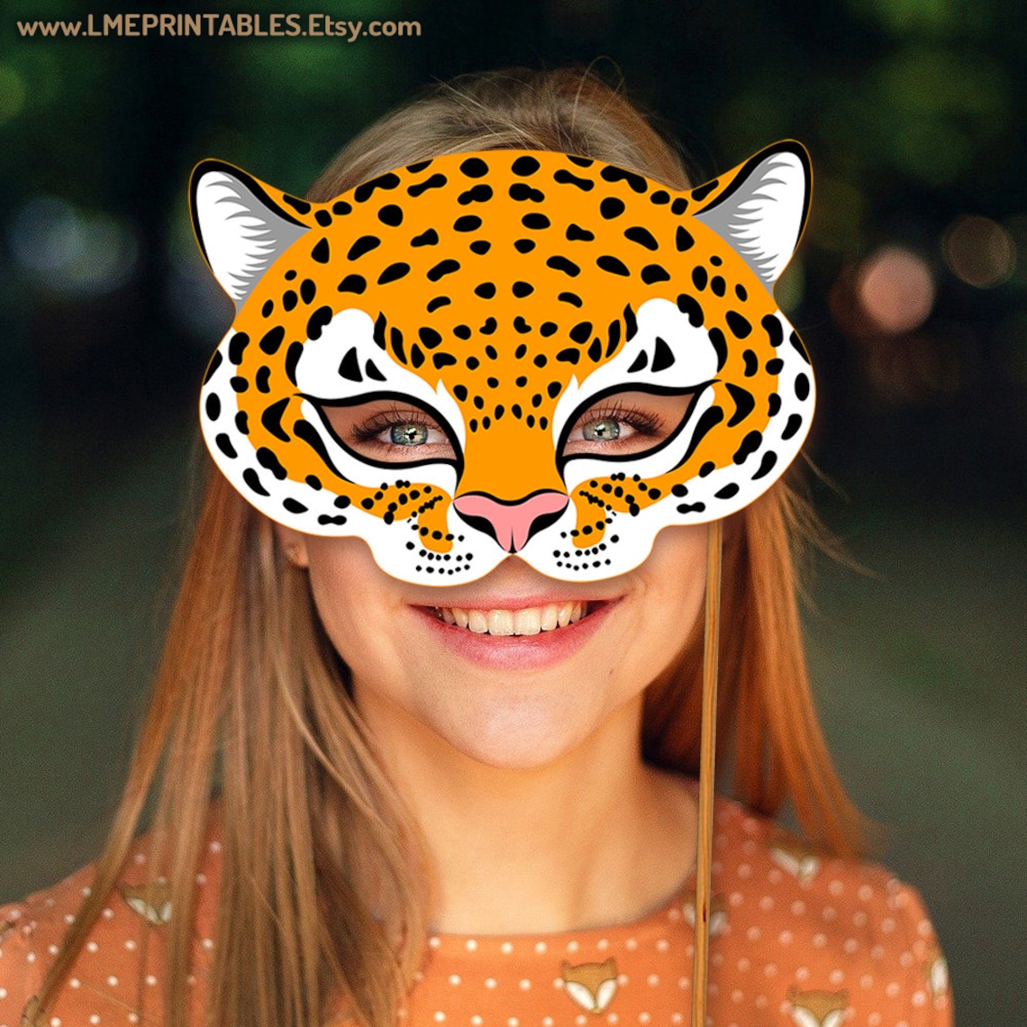 Jaguar Mask Printable Leopard Animal Halloween Costume Jaguareté Kid ...
