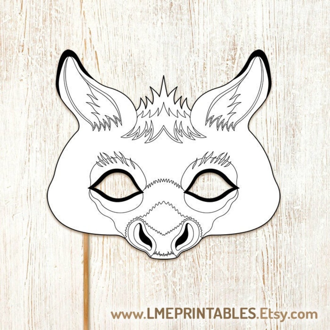 Donkey Mask Colour In Donkey Coloring Mask Printable Halloween Costume Colouring Animal Farm ...