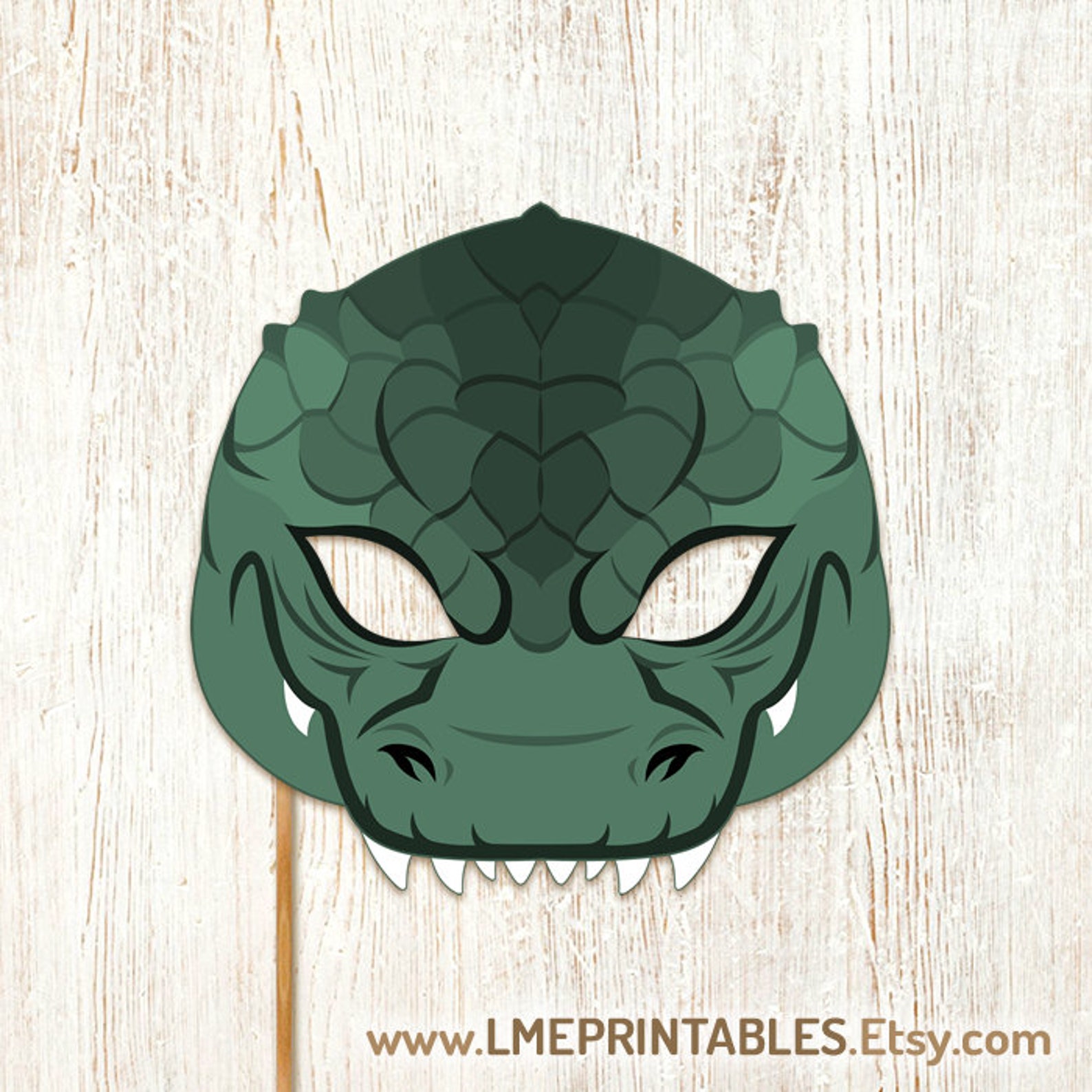 Monster Mask Printable Halloween Dinosaur T-rex Costume Godzilla Crocodile Reptile Lizard Dino ...