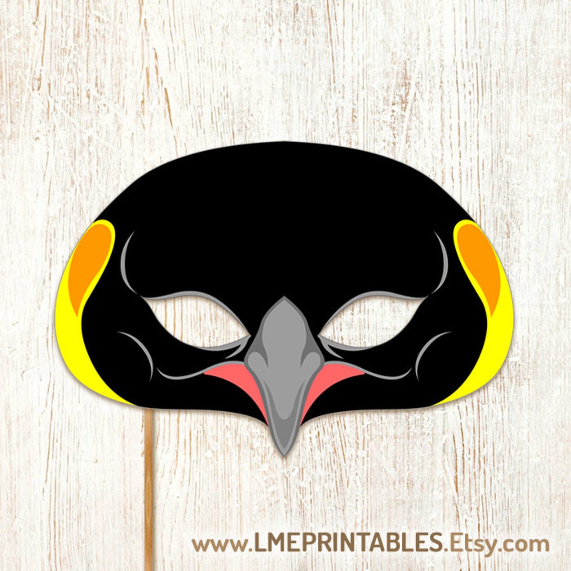 Emperor Penguin Mask Printable Halloween Paper Mask Bird Costume Antarctica Aquatic Animals PDF