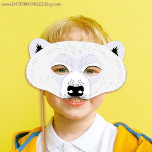 Polar Bear Mask Printable Costume Halloween White Ice Bear - Etsy